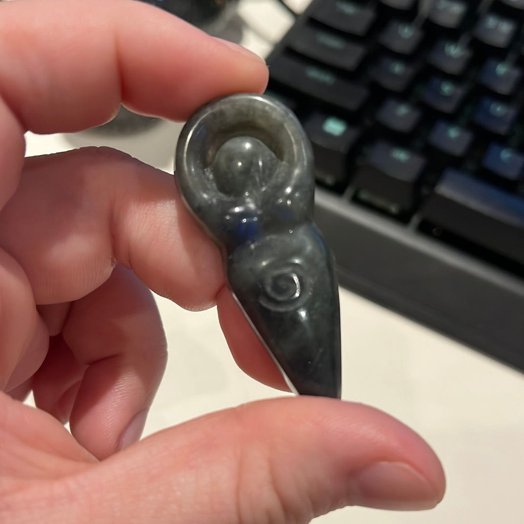 Labradorite Fertility Goddess Carving