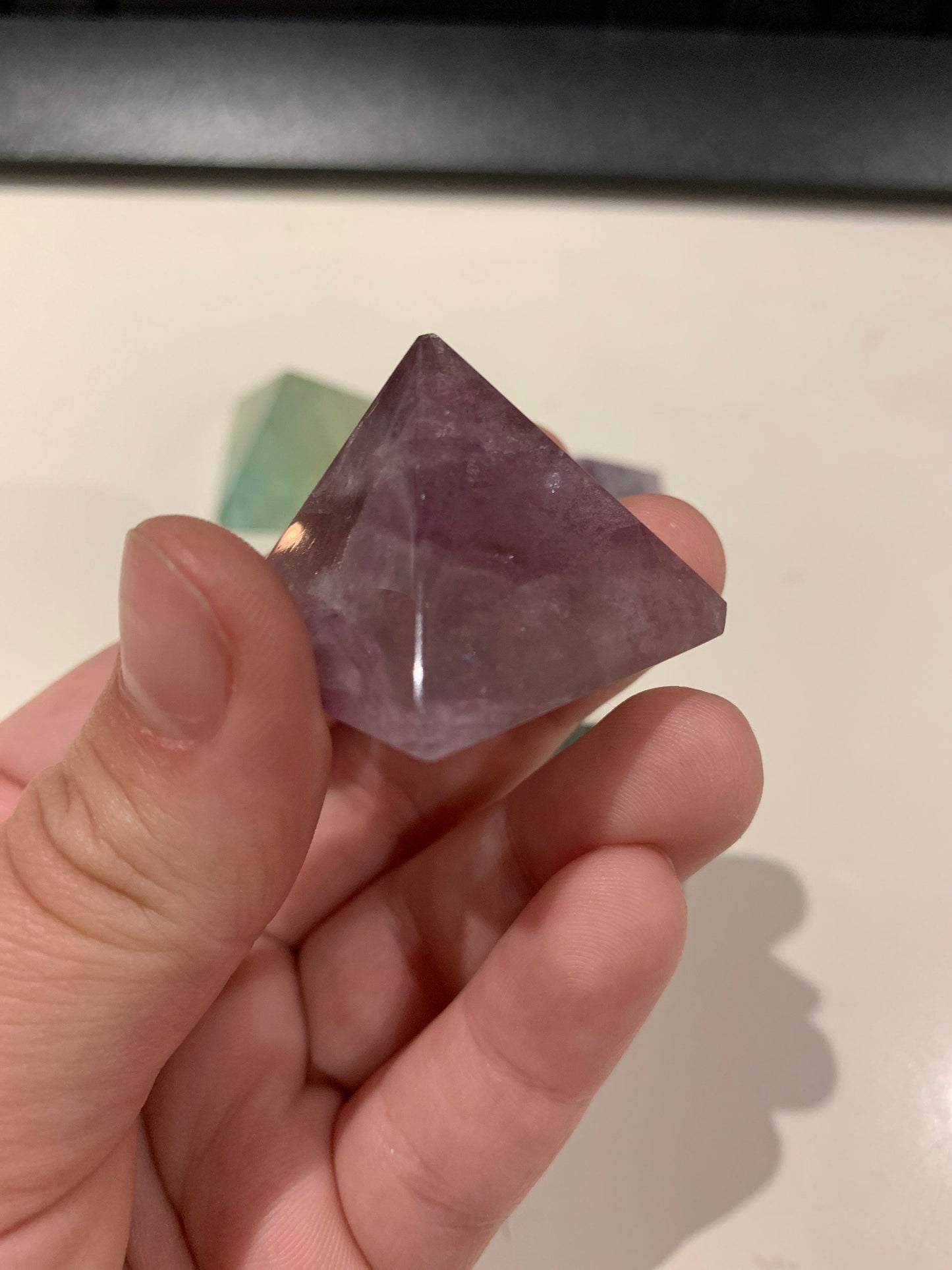 Rainbow Fluorite Pyramid