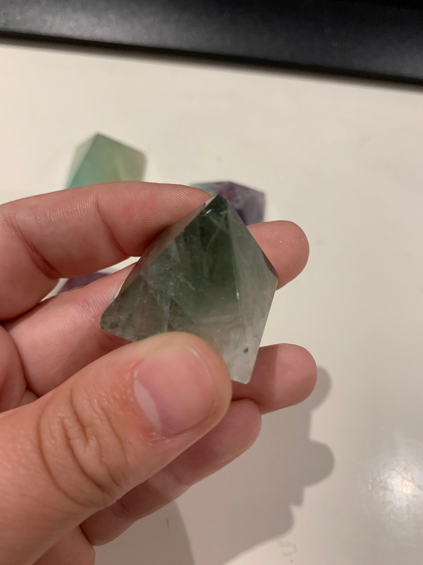 Rainbow Fluorite Pyramid