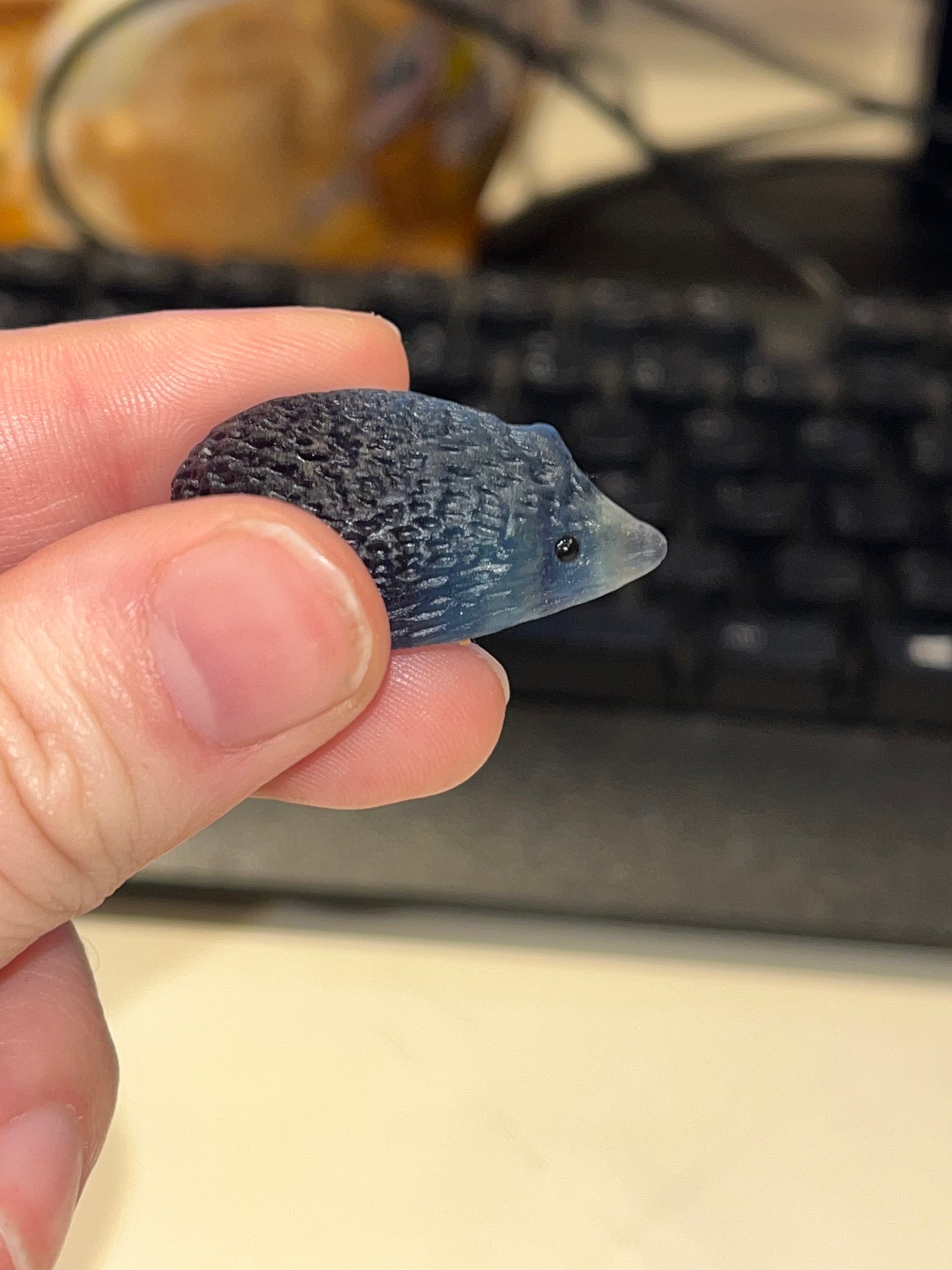 Fluorite Hedgehog Carving
