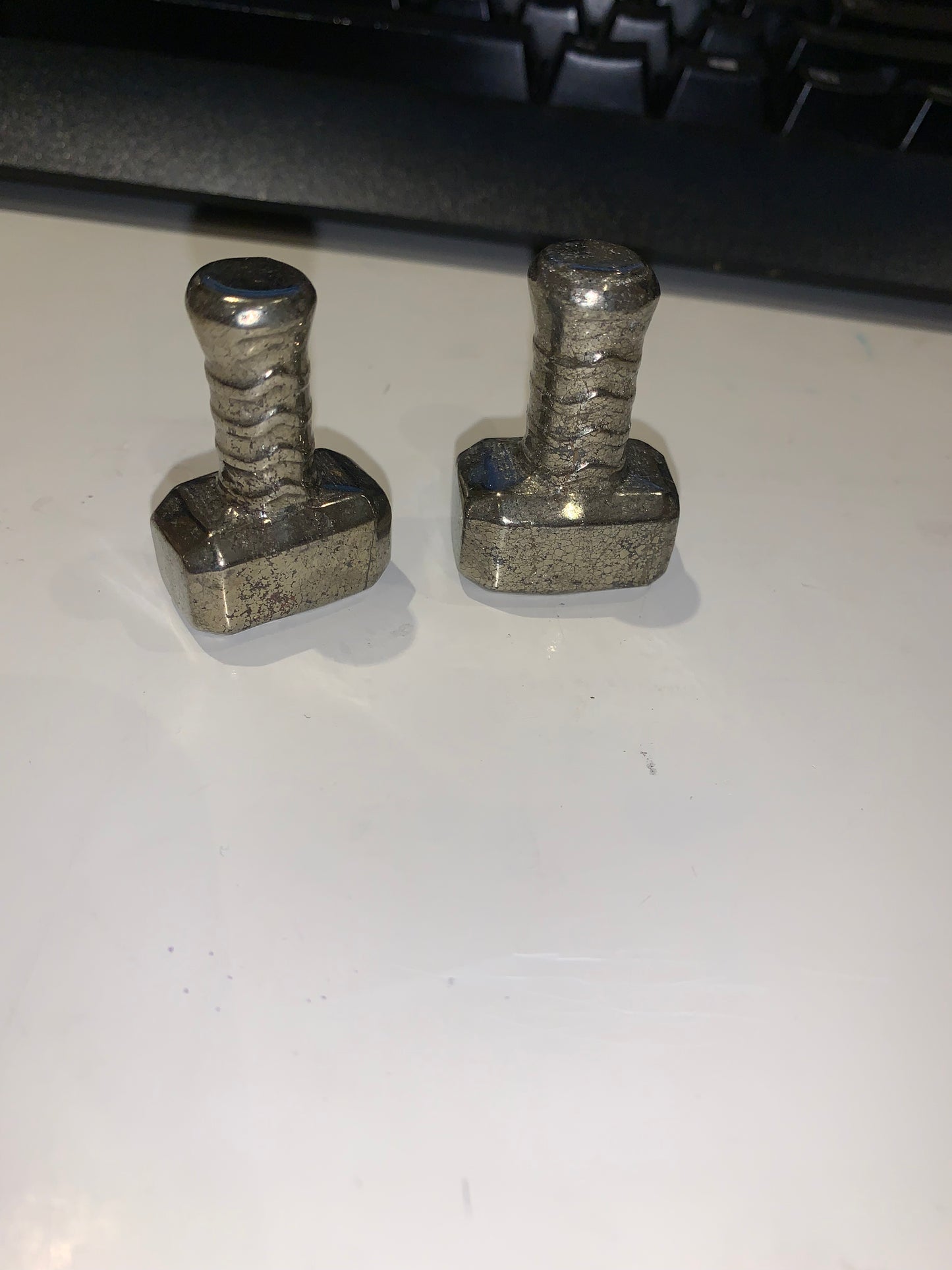 Pyrite Thor’s Hammer Mjolnir Carving