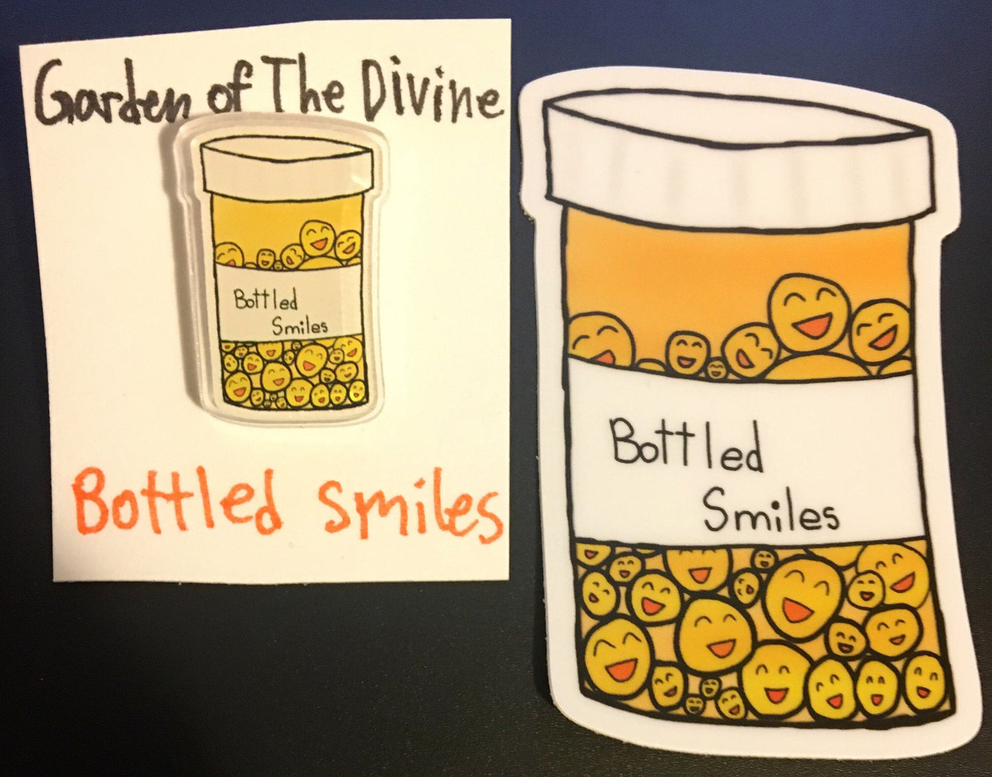 Bottled Smiles / Antidepressants / Sticker / Acrylic Pin