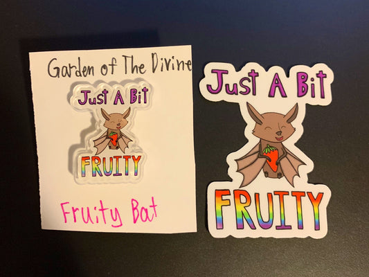 Fruity Bat Sticker / Acrylic Pin