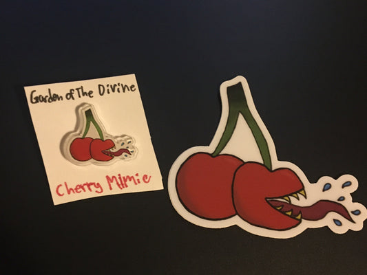 Cherry Mimic D&D Sticker / Acrylic Pin