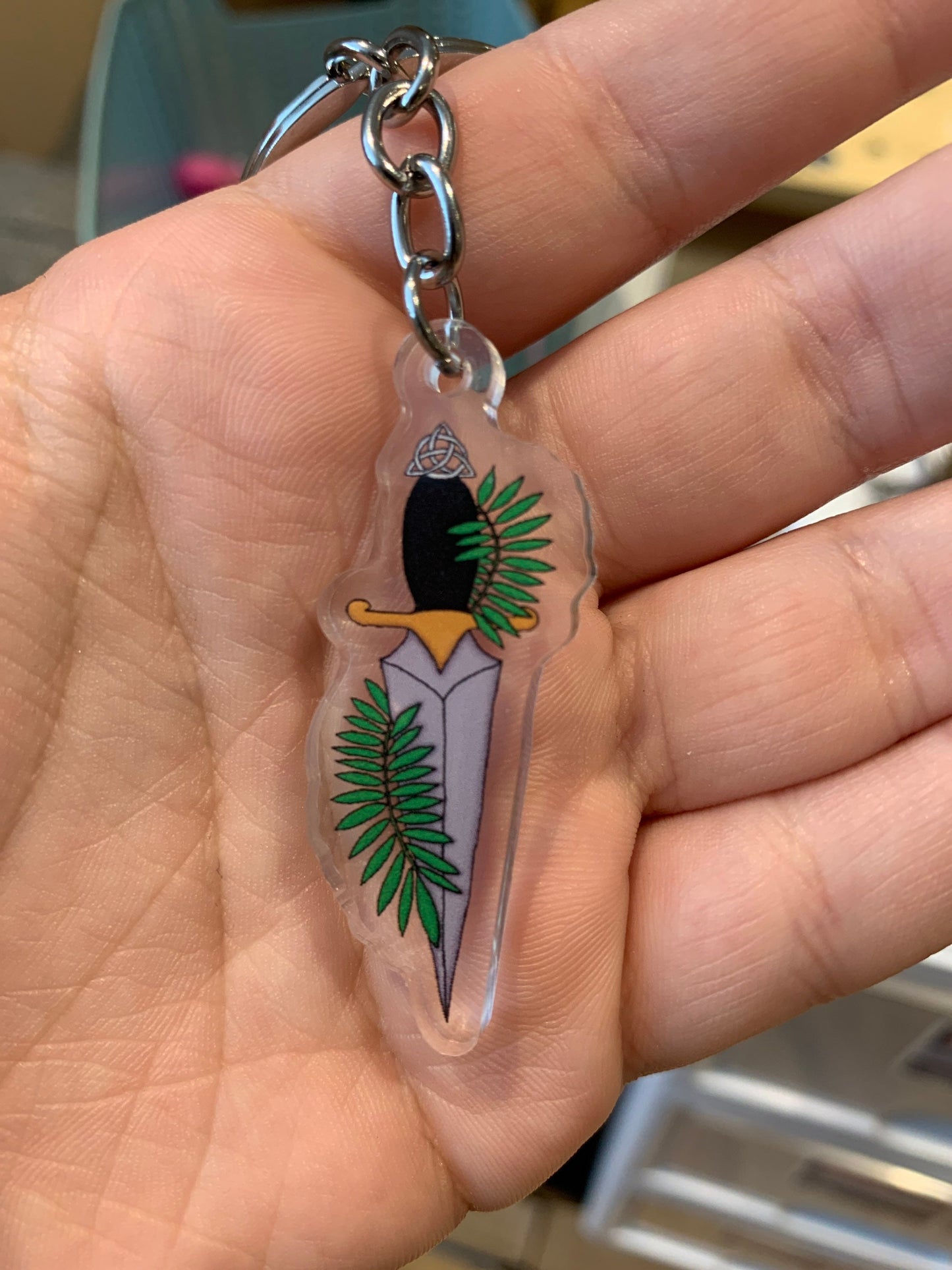 Triquetra Dagger Acrylic Keychain