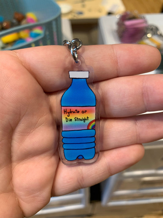 Hydrate Or Die Straight Acrylic Keychain