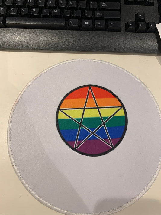 Misprinted Rainbow Pentacle Mouse Pad