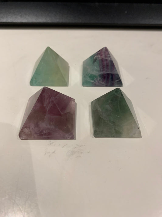 Rainbow Fluorite Pyramid