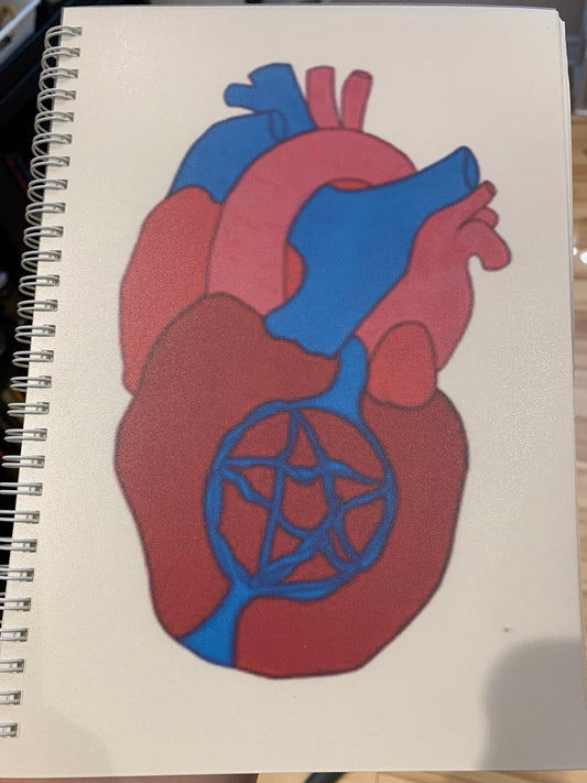 Pagan Heart / Pentacle Heart / Pentagram Heart Sketch Book