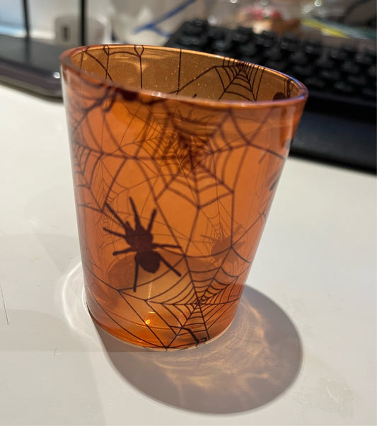 Orange Spider Tealight Candle Holder