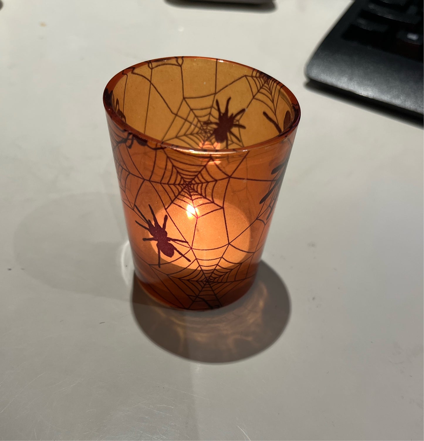 Orange Spider Tealight Candle Holder