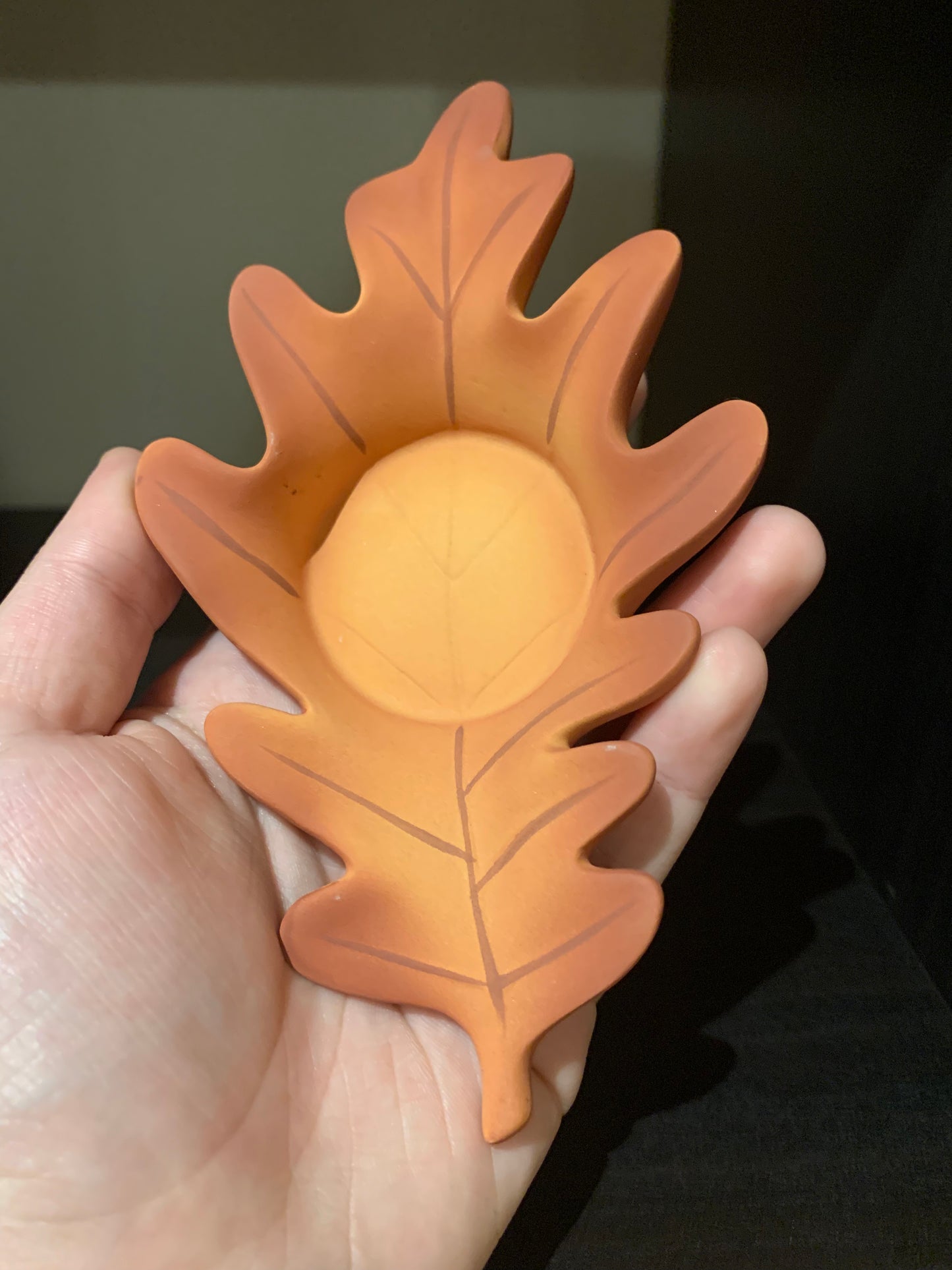 Orange Leaf Tealight Holder