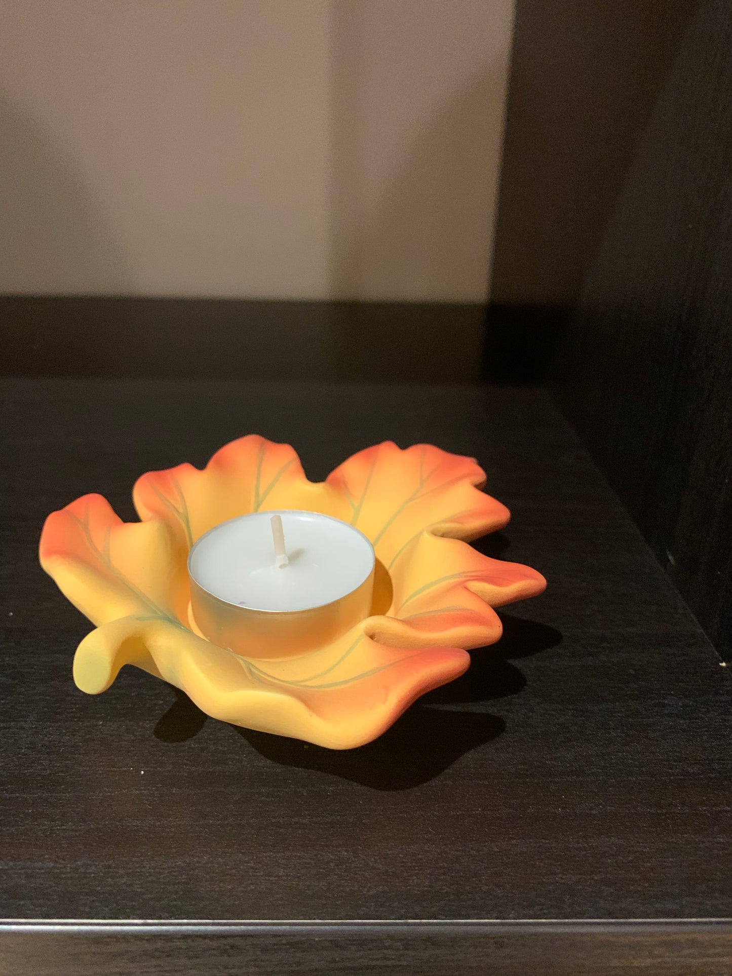 Yellow Leaf Tealight Holder