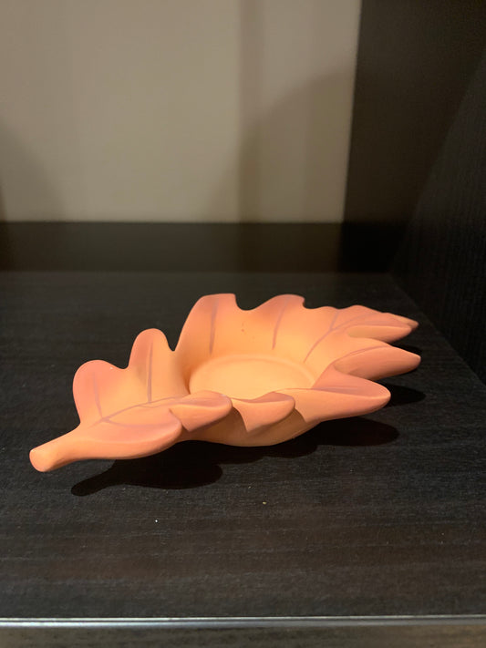 Orange Leaf Tealight Holder