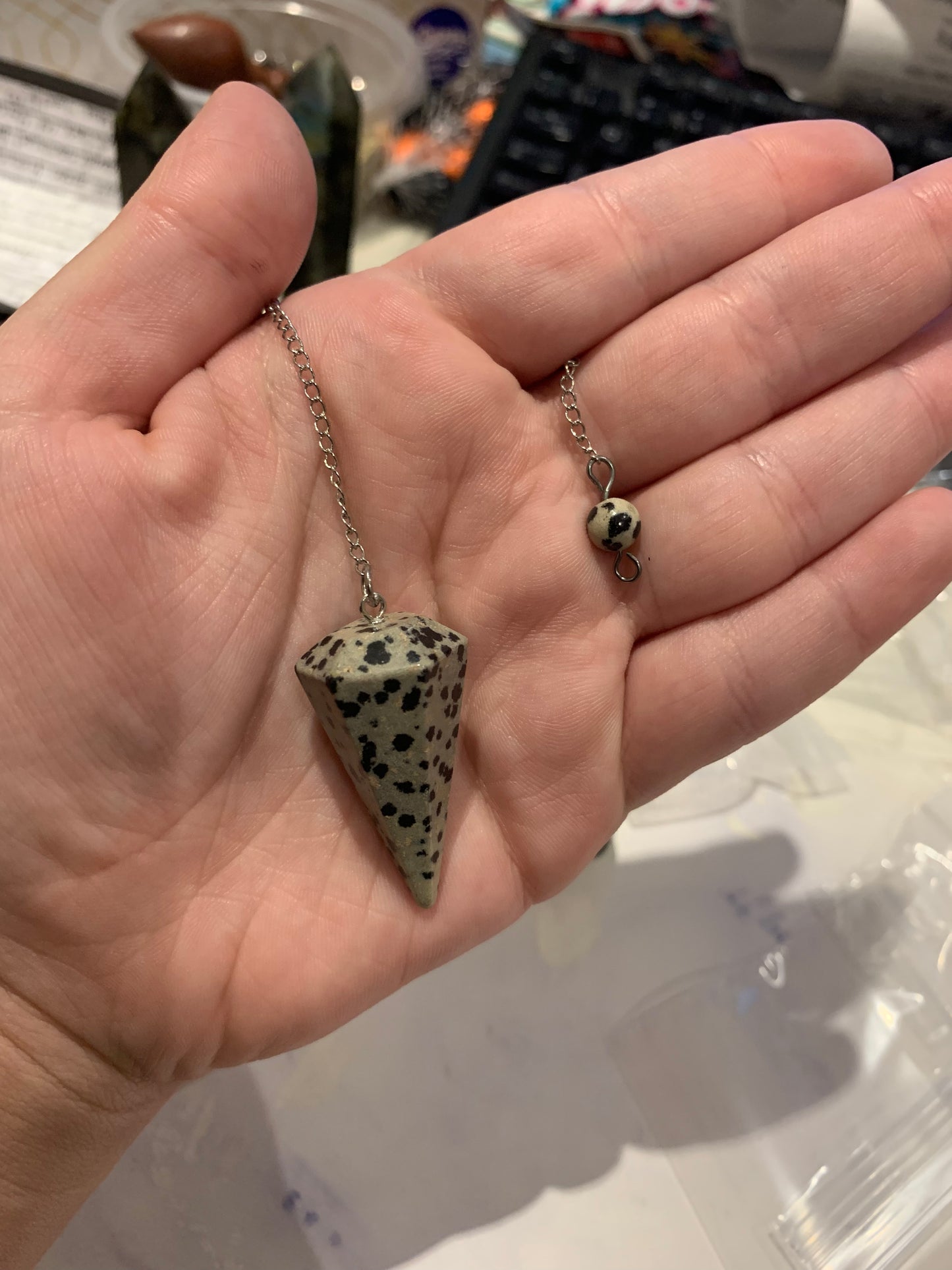 Dalmatian Jasper Pendulum